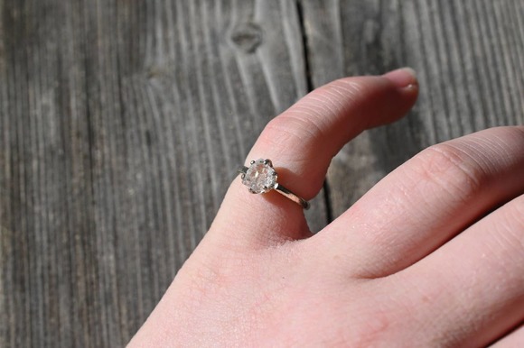 Raw Diamond Engagement Ring, Timeless Wedding Band, Classic Diamond Ring - Picture 4 of 6